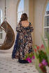 Blue Cotton Silk Salwar Suit - Back View | Samyak Fashion