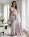 Blue Cotton Silk Saree With Blouse - Front View | Samyak Fashion