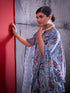 Blue Crepe Elegant Party Wear Saree Collection With Blouse - Close-up View | Samyak Fashion