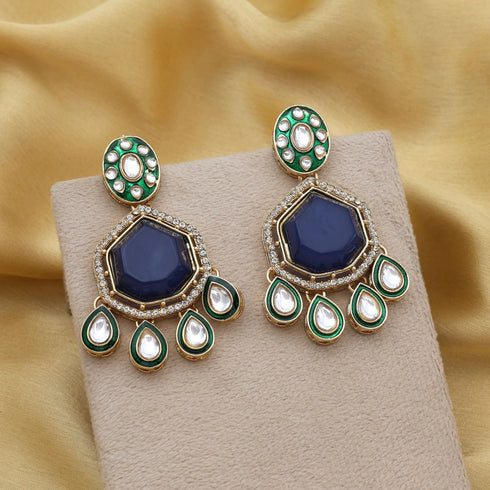 Blue Earrings - Back View | Samyak Fashion