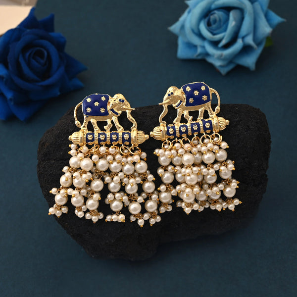 Blue Earrings - Front View | Samyak Fashion