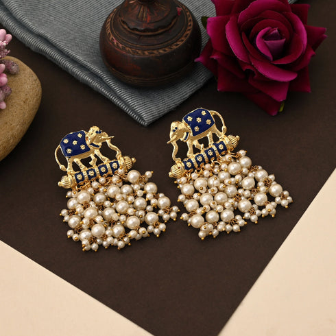 Blue Earrings - Back View | Samyak Fashion