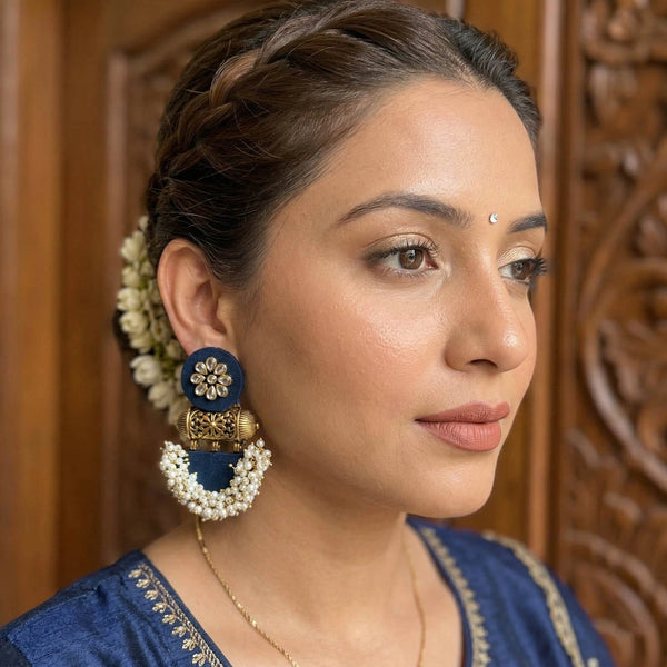 Blue Earrings - Front View | Samyak Fashion