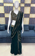 Blue Faux Georgette Elegant Party Wear Saree Collection With Blouse - Side View | Samyak Fashion