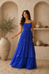 Blue Faux Georgette Kurti Kurti - Side View | Samyak Fashion