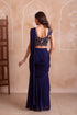 Blue Georgette Elegant Party Wear Ready To Wear Saree Collection With Blouse - Detail View | Samyak Fashion