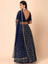 Blue Georgette Lehenga Choli - Back View | Samyak Fashion