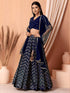 Blue Georgette Lehenga Choli - Detail View | Samyak Fashion