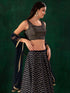 Blue Georgette Lehenga Choli - Side View | Samyak Fashion