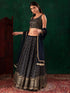 Blue Georgette Lehenga Choli - Detail View | Samyak Fashion