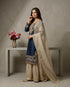 Blue Heavy Gmy Silk Elegant Salwar Suit - Back View | Samyak Fashion