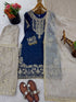 Blue Heavy Gmy Silk Elegant Salwar Suit - Detail View | Samyak Fashion