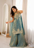 Blue Heavy Pure Soft Fendy Silk Elementary Suit - Close-up View | Samyak Fashion