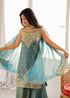 Blue Heavy Pure Soft Fendy Silk Elementary Suit - Styled View | Samyak Fashion