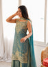 Blue Heavy Pure Soft Fendy Silk Elementary Suit - Front View | Samyak Fashion
