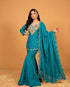Blue Heavy Simar Silk Elegant Salwar Suit - Side View | Samyak Fashion