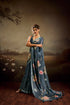 Blue Jacquard Elegant Party Wear Saree Collection With Blouse - Front View | Samyak Fashion