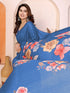 Blue Manipuri Silk Elegant Party Wear Saree Collection With Blouse - Close-up View | Samyak Fashion