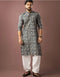 Blue Modal Silk Mens Kurta With Payjama - Front View | Samyak Fashion