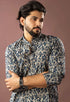 Blue Modal Silk Mens Kurta With Payjama - Side View | Samyak Fashion
