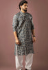 Blue Modal Silk Mens Kurta With Payjama - Close-up View | Samyak Fashion
