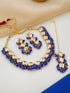 Blue Necklace Set - Side View | Samyak Fashion