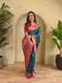 Blue Paithani Silk Party Wear Saree With Blouse - Front View | Samyak Fashion
