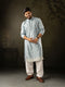 Blue Rayon Mens Kurta With Payjama - Front View | Samyak Fashion