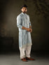Blue Rayon Mens Kurta With Payjama - Close-up View | Samyak Fashion