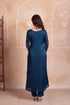 Blue Satin Salwar Suit - Detail View | Samyak Fashion