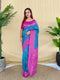 Blue Silk Elegant Party Wear Saree Collection With Blouse - Front View | Samyak Fashion