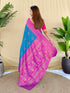 Blue Silk Elegant Party Wear Saree Collection With Blouse - Detail View | Samyak Fashion