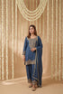 Blue Simmer Tissue Salwar Suits - Front View | Samyak Fashion