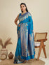 Blue Soft Kanjivaram Silk Traditional Function Wear Soft Kanjivaram Silk Saree Collection With Blouse - Back View | Samyak Fashion