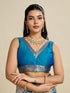 Blue Soft Kanjivaram Silk Traditional Function Wear Soft Kanjivaram Silk Saree Collection With Blouse - Full View | Samyak Fashion