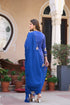 Blue Viscose Chanderi Salwar Suits - Back View | Samyak Fashion