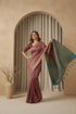 Brown Art Silk Saree With Blouse - Back View | Samyak Fashion