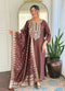 Brown Cotton Blend Salwar Suit - Front View | Samyak Fashion