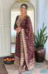 Brown Cotton Blend Salwar Suit - Side View | Samyak Fashion