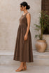 Brown Cotton Gown - Back View | Samyak Fashion