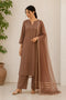 Brown Cotton Salwar Suit - Front View | Samyak Fashion