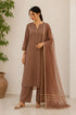 Brown Cotton Salwar Suit - Front View | Samyak Fashion