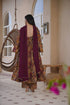 Brown Cotton Silk Salwar Suit - Back View | Samyak Fashion
