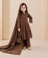 Brown Heavy Roman Sillk Stitched Embroidery Sequence Work - Back View | Samyak Fashion