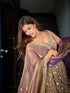Brown Pure Fendy Silk Anarkali - Detail View | Samyak Fashion