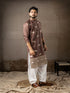 Brown Rayon Mens Kurta With Payjama - Close-up View | Samyak Fashion