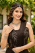 Brown Real Premium Lycra Gown - Back View | Samyak Fashion