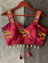 Burugundy Heavy Magic Cotton Blouse - Side View | Samyak Fashion