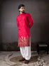 Cherry Red Rayon Mens Kurta With Payjama - Detail View | Samyak Fashion