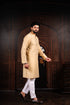 Chiku Cotton Mens Kurta With Payjama - Close-up View | Samyak Fashion